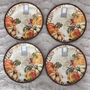 Rachel Ashwell Autumn Harvest Pumpkin Melamine Plates Set of 4